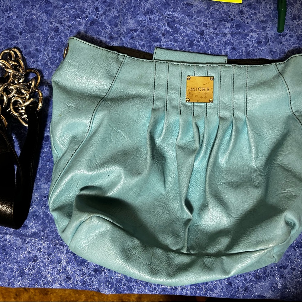 Miche Turquoise Shell with silver Plaque